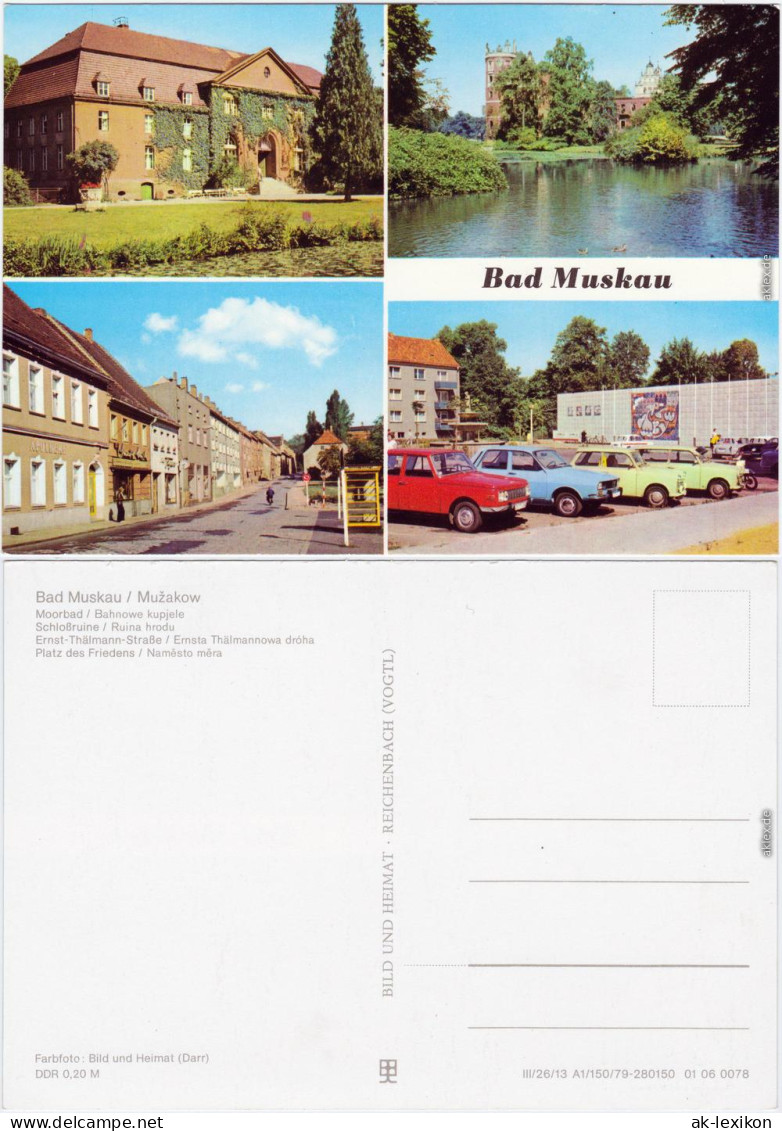Bad Muskau  Moorbad, Schlossruine, Ernst-Thälmann-Str., Platz Des Friedens 1979 - Bad Muskau