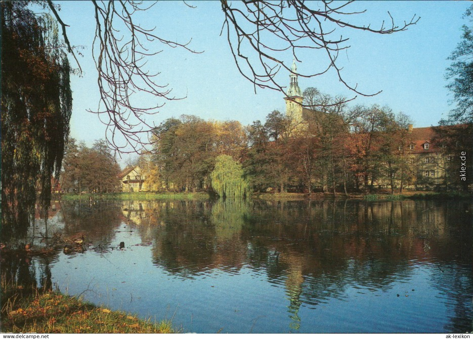 Ansichtskarte Neuzelle Klosterteich Und -Kath. Stiftskirche St. Marien 1989 - Neuzelle