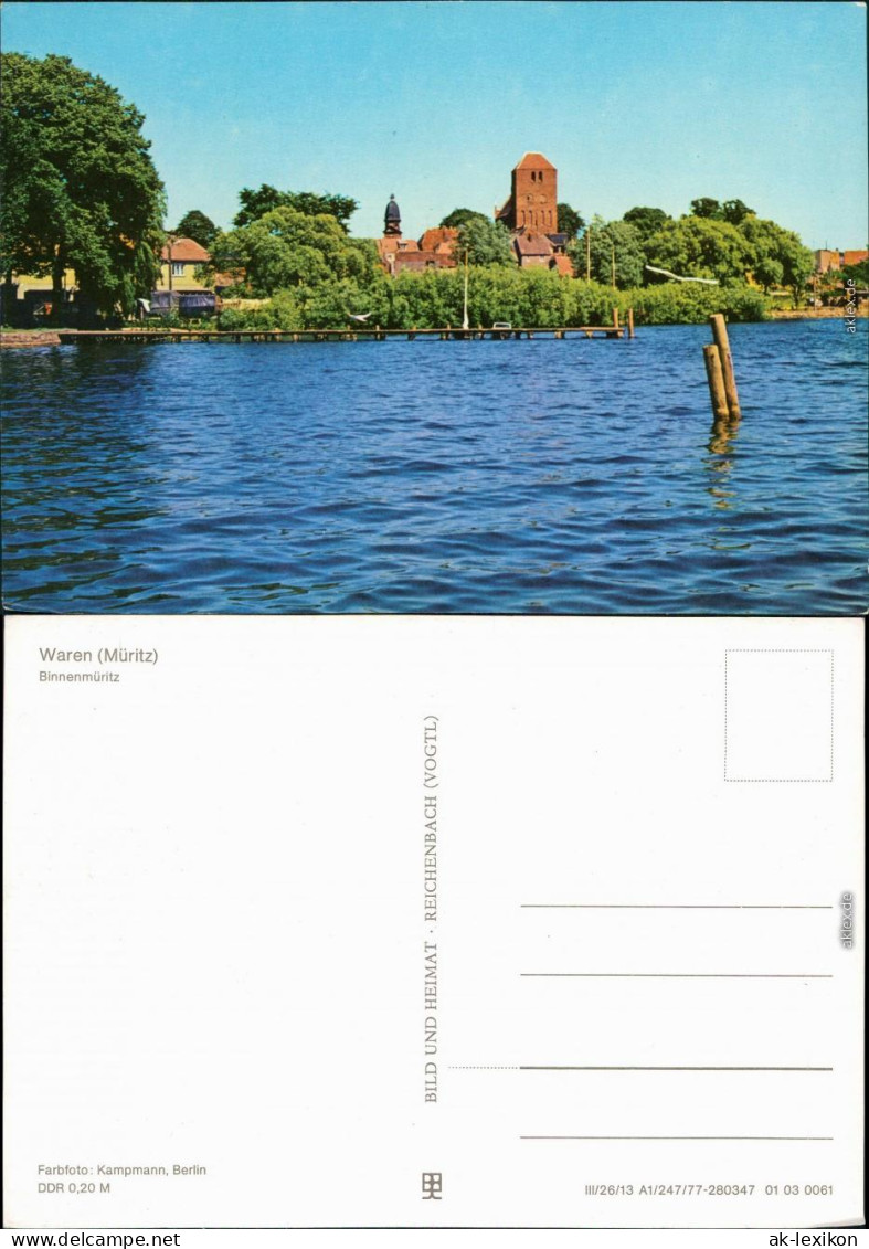 Ansichtskarte Waren (Müritz) Binnenmüritz 1977 - Waren (Müritz)