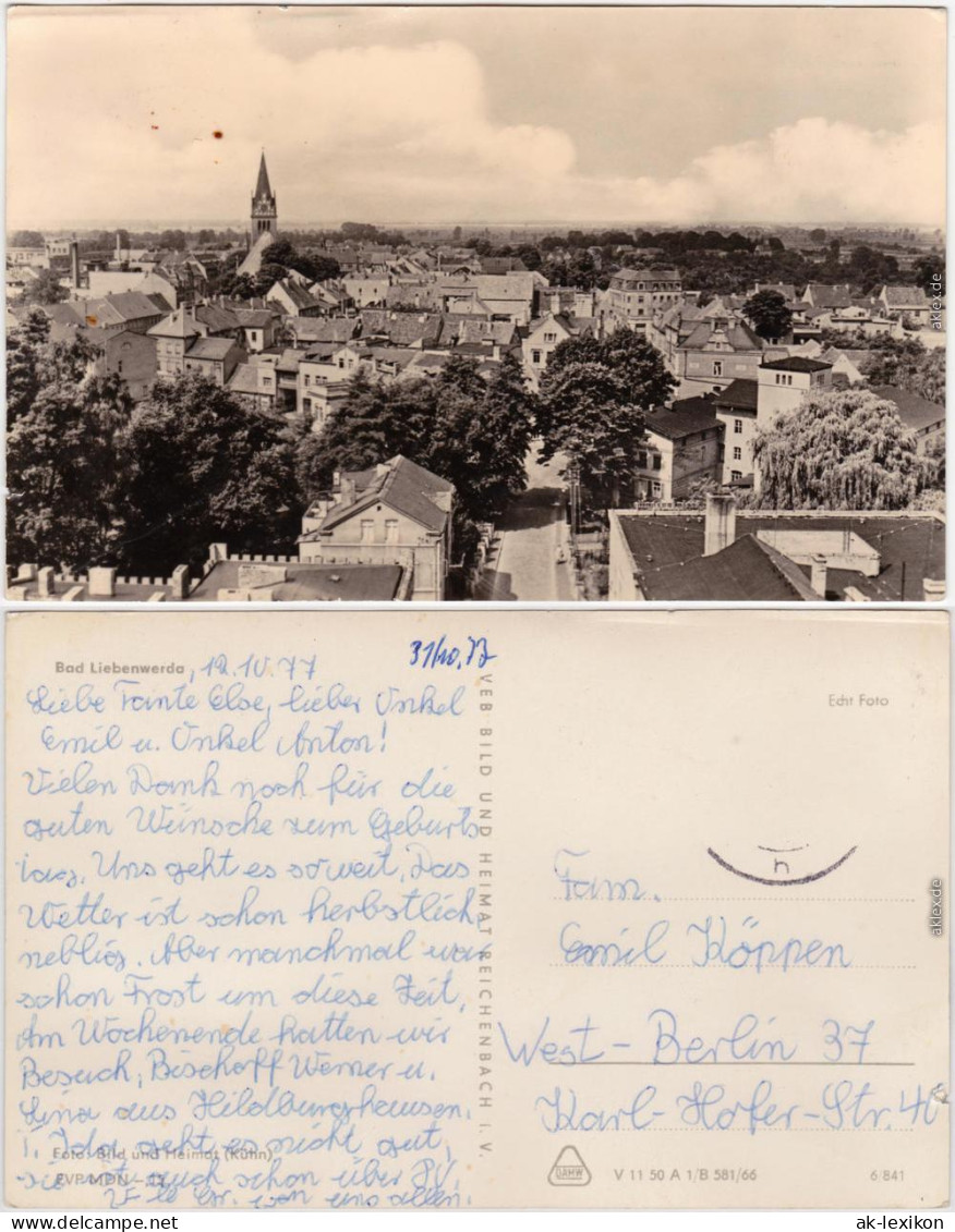 Bad Liebenwerda Blick über Die Stadt Foto Ansichtskarte  1966 - Bad Liebenwerda