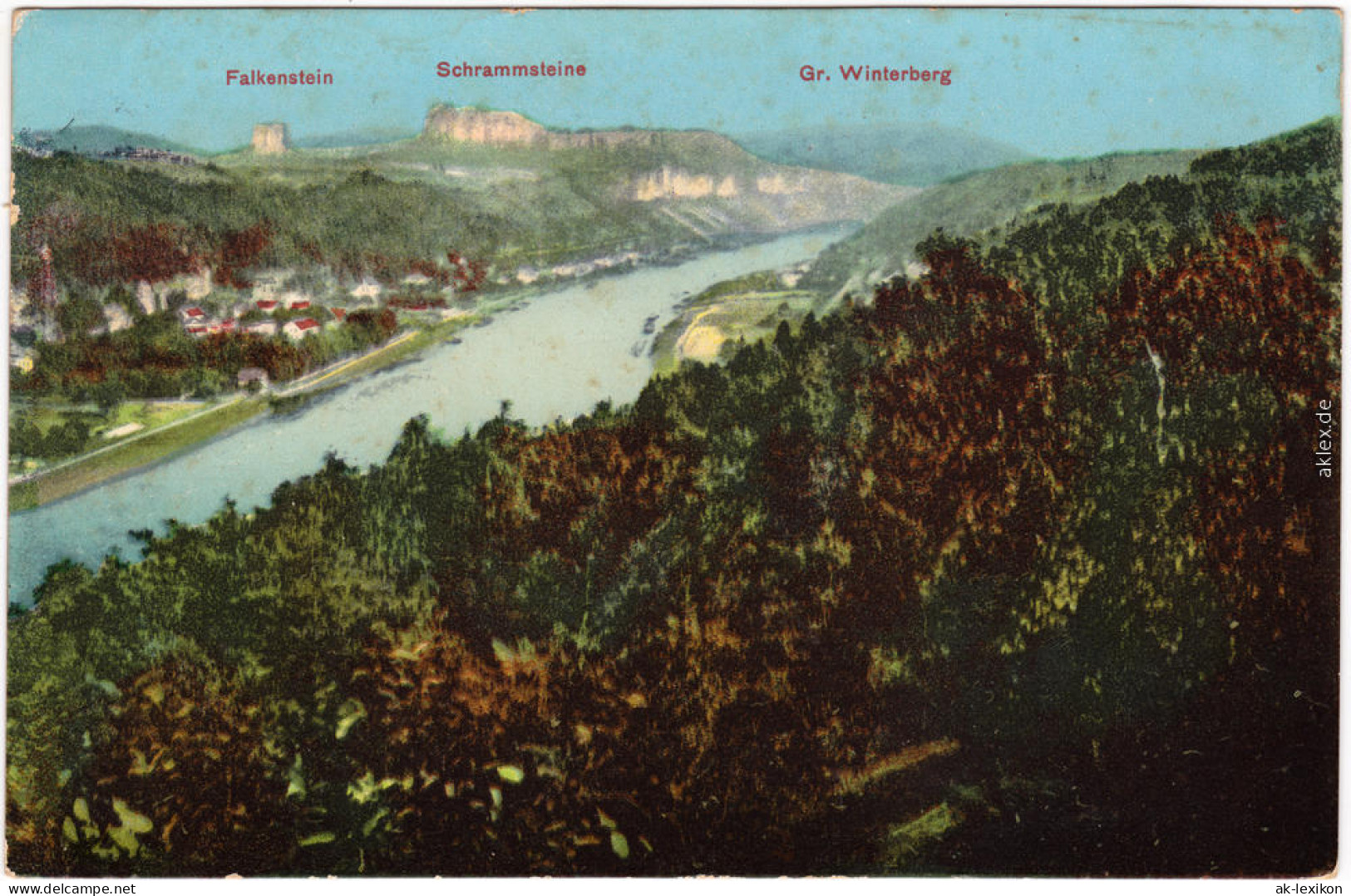 Bad Schandau Blick Auf Schrammsteine Und Winterberg Gebür Bezahlt 1948  1918 - Bad Schandau