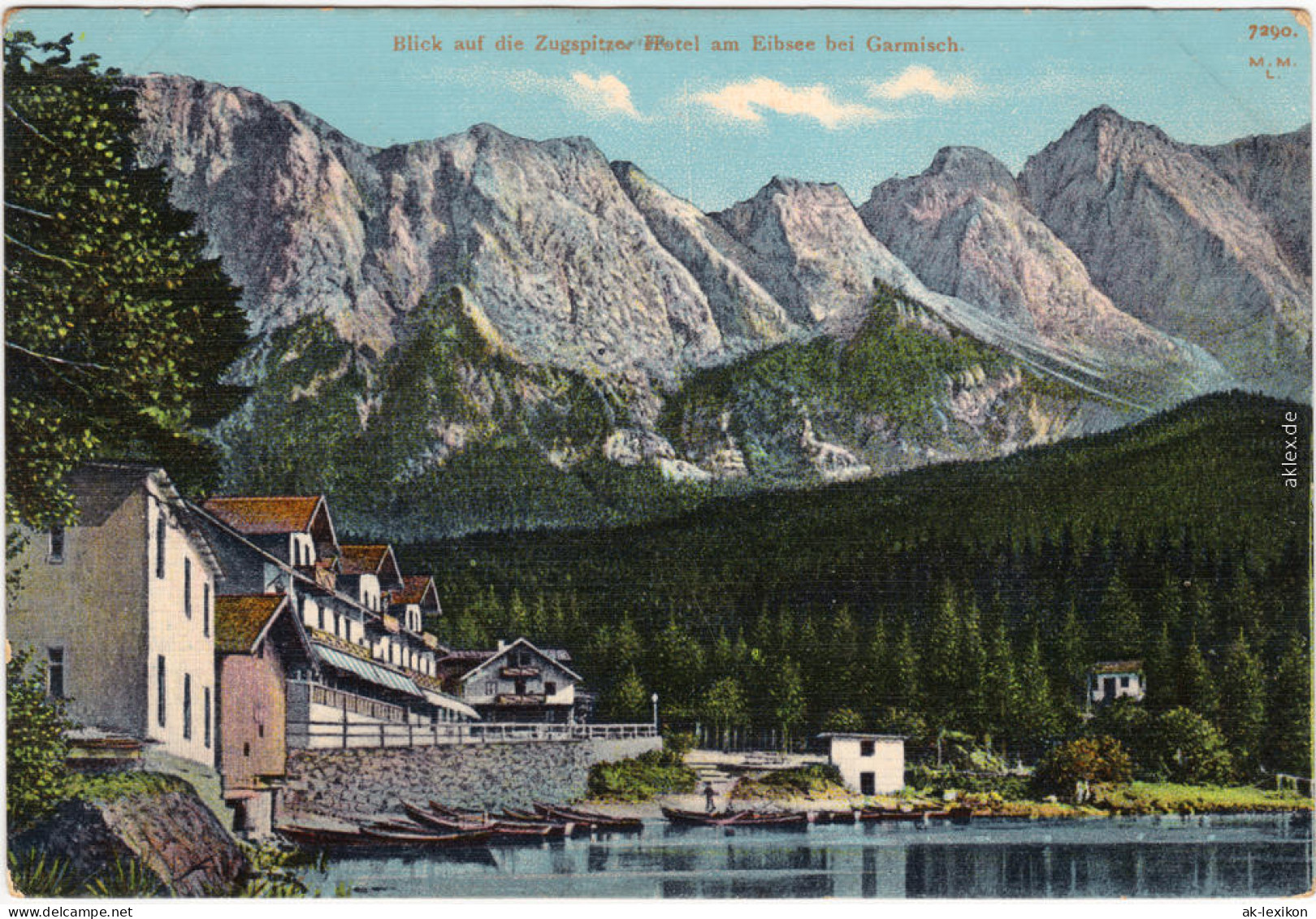 Garmisch-Partenkirchen Blick Auf Die Zugspitze Hotel Eibsee 1914  - Garmisch-Partenkirchen