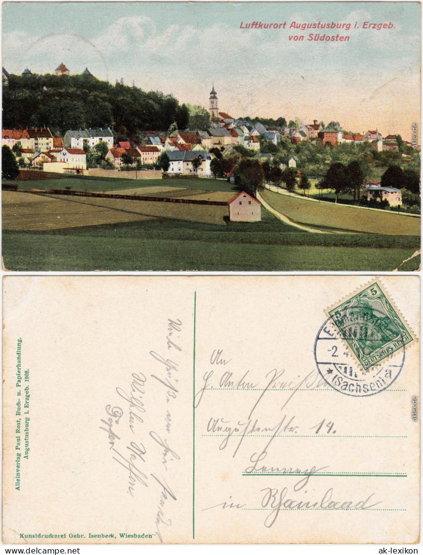 Augustusburg Partie An Der Stadt - Von Südosten B Chemnitz Ansichtskarte 1912 - Augustusburg