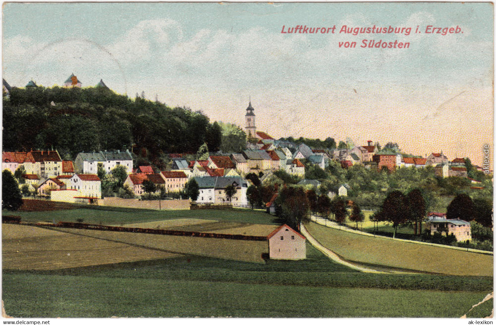 Augustusburg Partie An Der Stadt - Von Südosten B Chemnitz Ansichtskarte 1912 - Augustusburg