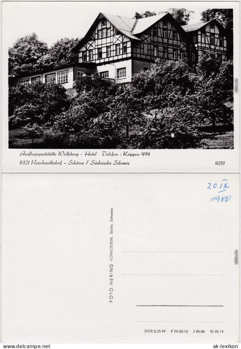 Reinhardtsdorf Reinhardtsdorf Schöna Wolfsberg - Hotel 1980  - Schoena