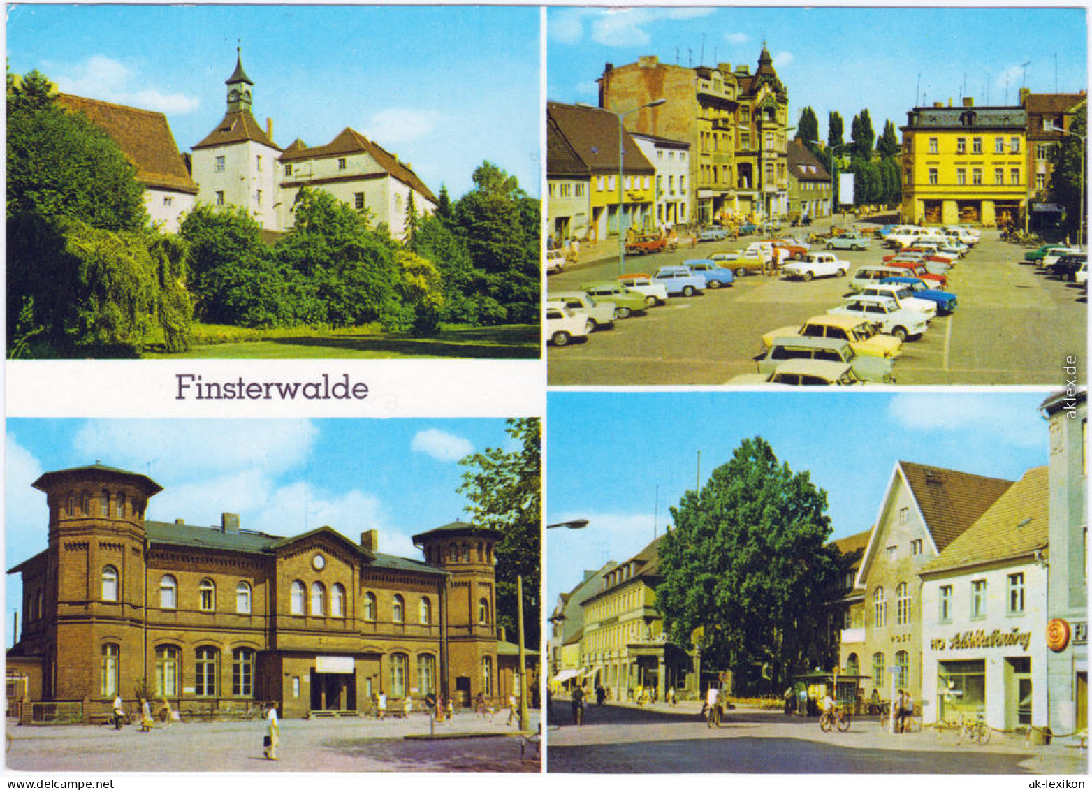 Finsterwalde Grabin Schloss Markt, Bahnhof, Ernst-Thälmann-Straße 1979 - Finsterwalde