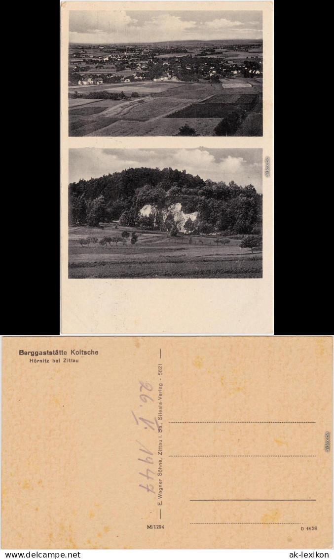 Bertsdorf Hörnitz 2 Bild: Koltsche Ansichtskarte B Olbersdorf 1947 - Bertsdorf-Hörnitz