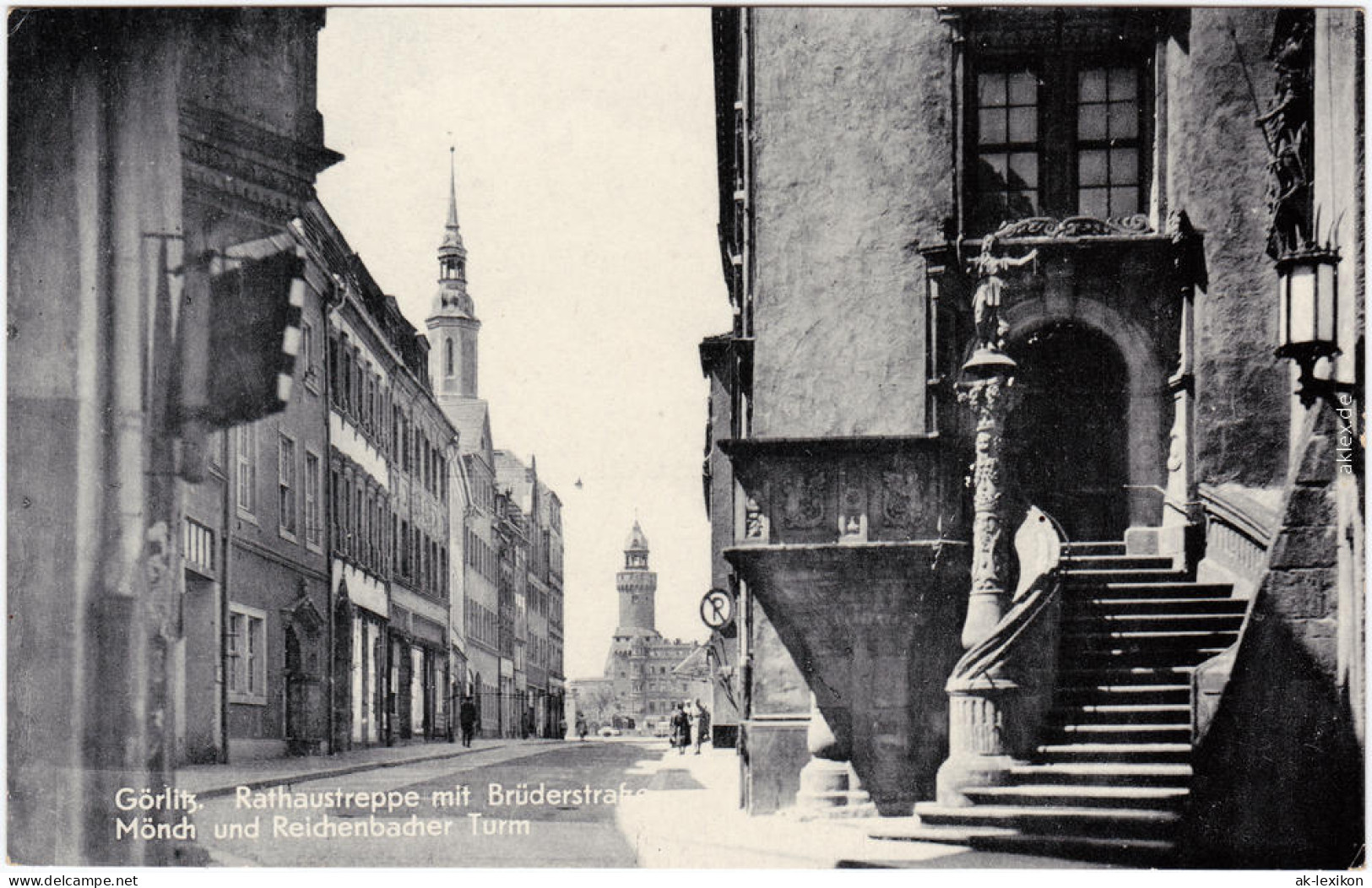 Görlitz Zgorzelec Rathaustreppe Mit Brüderstraße Ansichtskarte 1968 - Görlitz