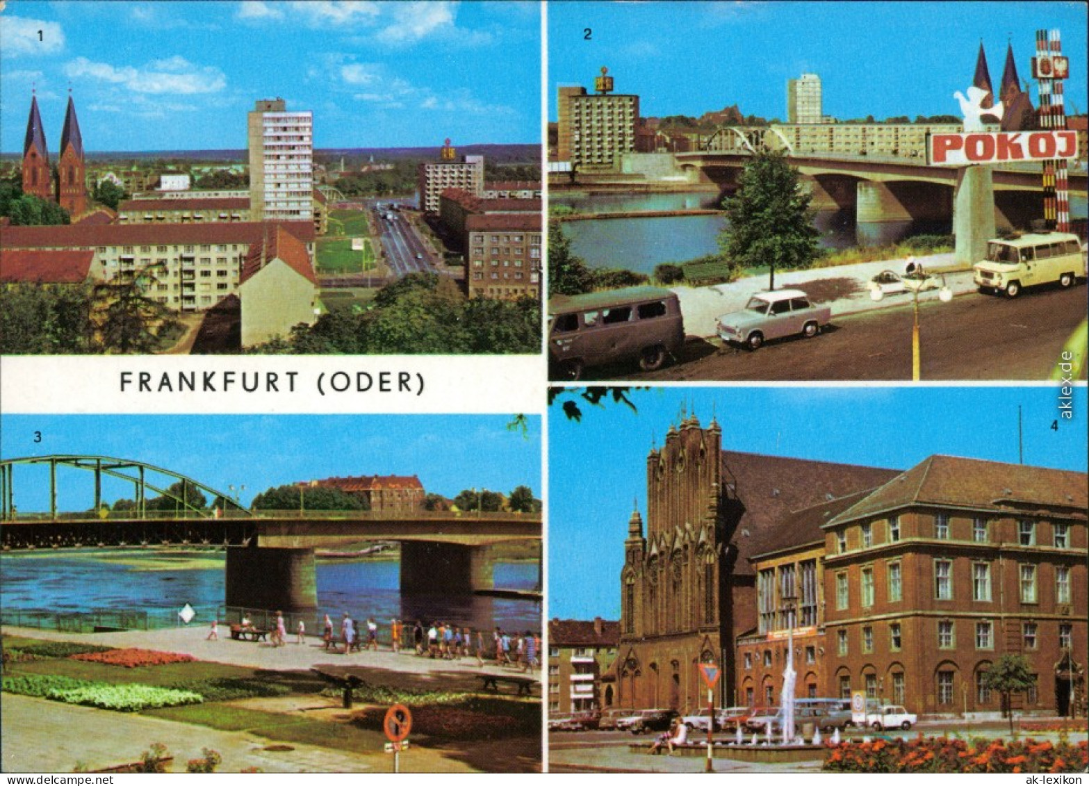 Frankfurt (Oder) Teilansichten, Brücke Der Freundschaft, Rathaus 1974 - Frankfurt A. D. Oder