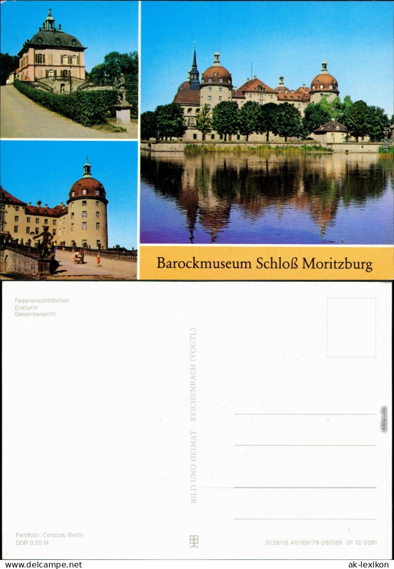 Ansichtskarte Moritzburg Fasanenschlößchen, Eckturm, Gesamtansicht 1979 - Moritzburg