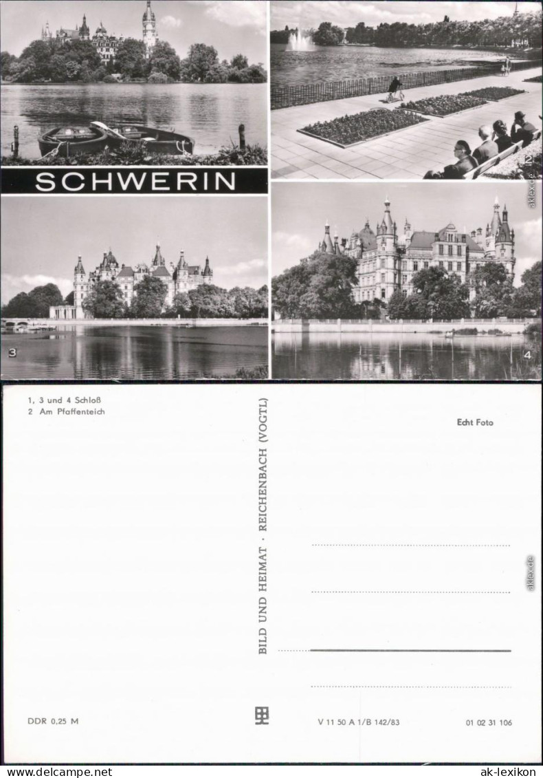 Ansichtskarte Schwerin Schweriner Schloss Mit Pfaffenteich 1983 - Schwerin