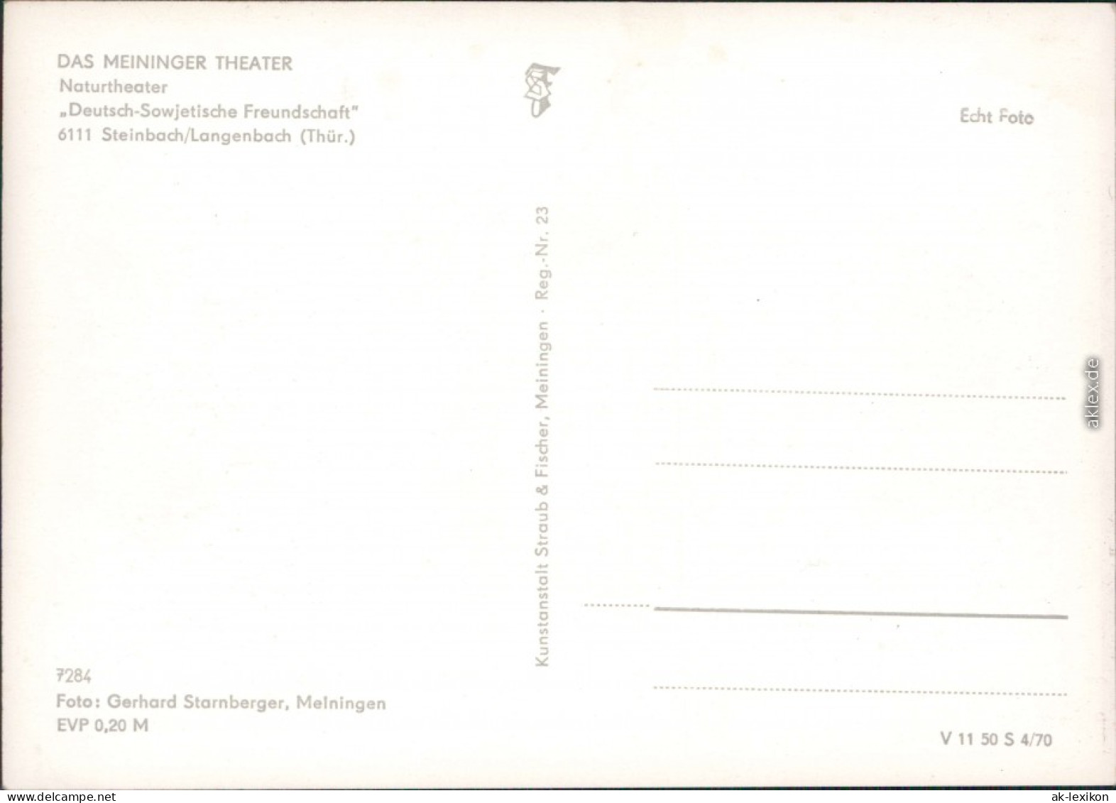 Steinbach-Langenbach-Schleusegrund Deutsch-Sowjetische Freundschaft 1970 - Altri & Non Classificati