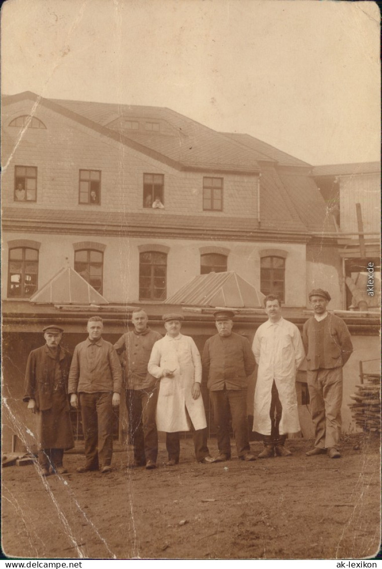 Ansichtskarte Rabenau Gruppe Vor Fabrik Privatfotokarte B Freital 1926 - Rabenau