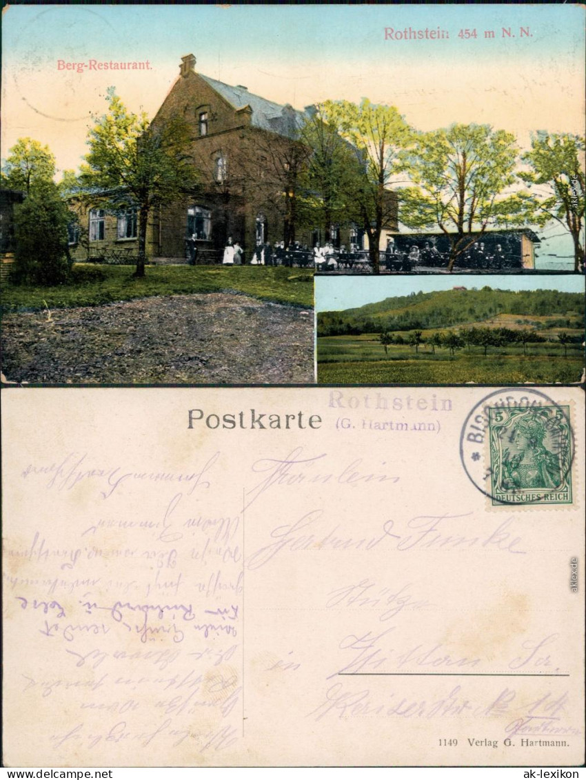 Ansichtskarte Löbau 2 Bild: Rothstein: Berg Und Restaurant 1913  - Loebau