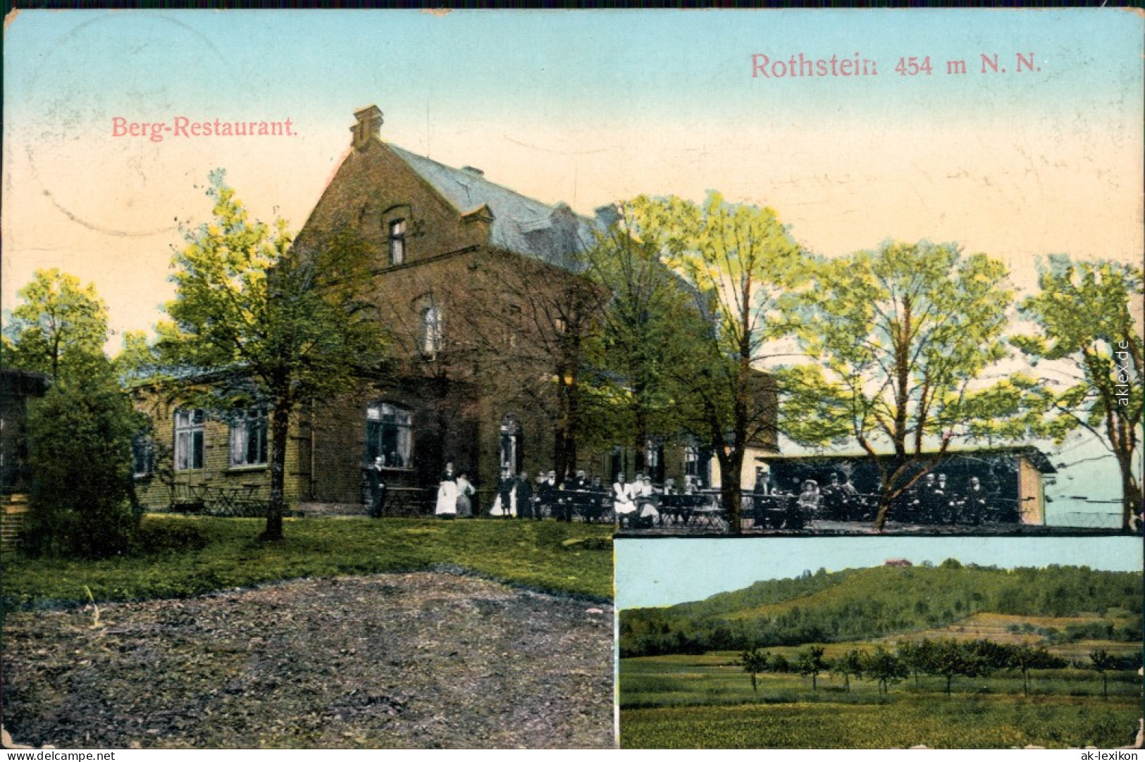 Ansichtskarte Löbau 2 Bild: Rothstein: Berg Und Restaurant 1913  - Loebau