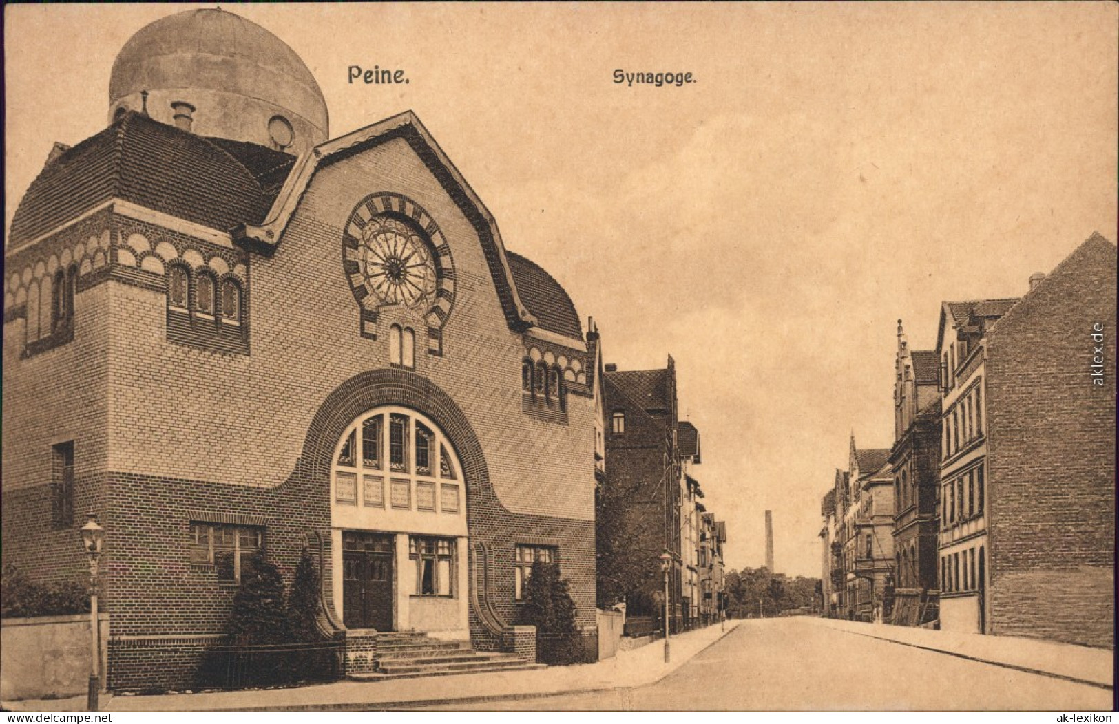 Ansichtskarte Peine Synagoge - Straßenpartie Judaika 1912 - Peine
