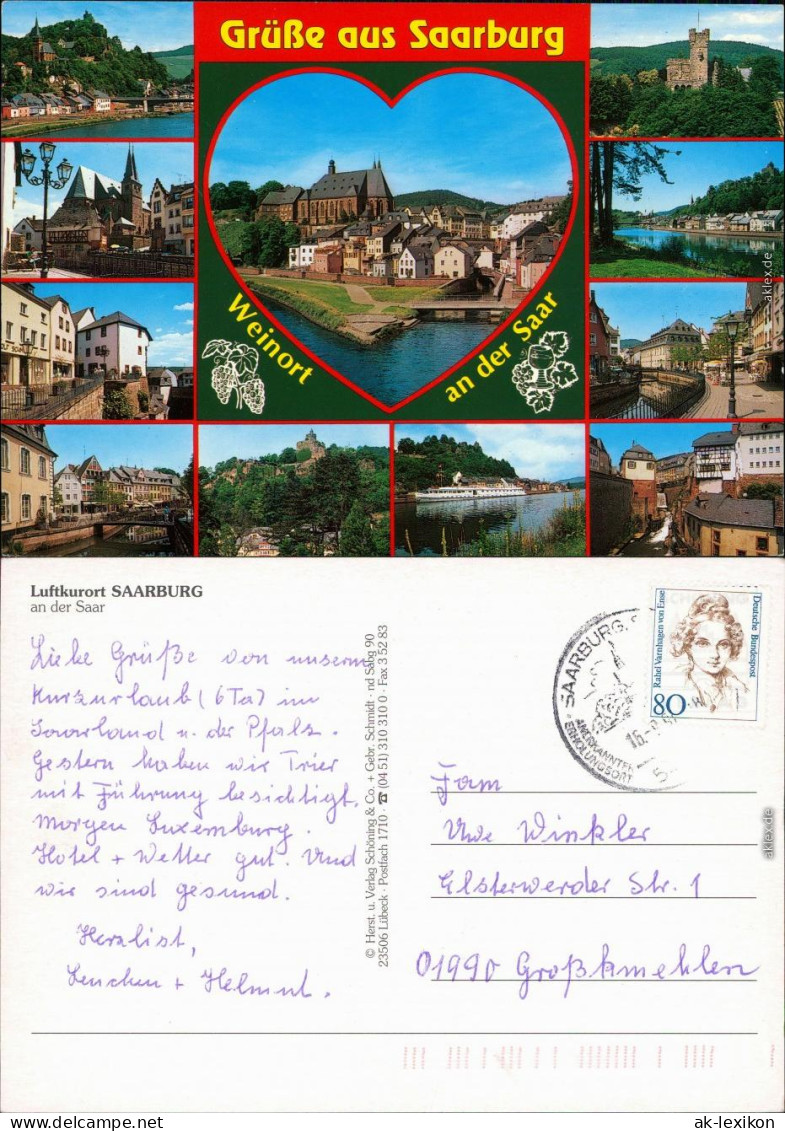 Ansichtskarte Saarburg Kirche, Dampfer, Burg, Ortsmotive Uvm. 1994 - Saarburg