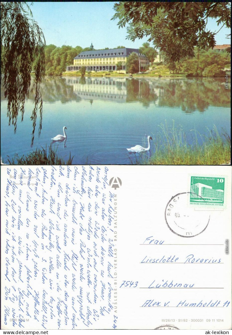 Ansichtskarte Bad Salzungen Kurhaus Mit Burgsee 1982 - Bad Salzungen