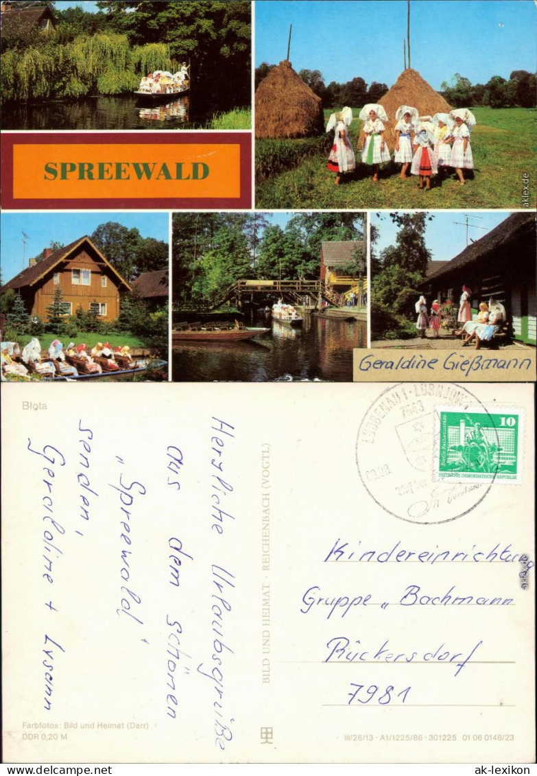 Ansichtskarte Lübbenau (Spreewald) Lubnjow Frauen In Tracht, Kahnfahrten G1986 - Luebbenau