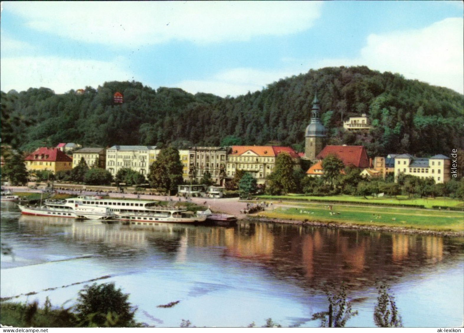 Ansichtskarte Bad Schandau Panorama-Ansicht Mit Dampfer 1983 - Bad Schandau