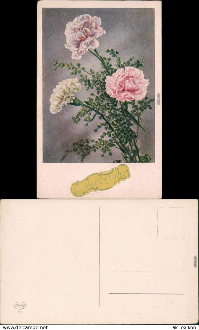 Ansichtskarte  Glückwunsch/Grußkarten: Geburtstag - Blumen 1920 Goldrand - Anniversaire