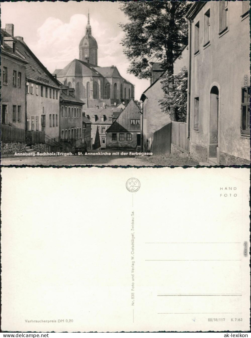 Ansichtskarte Annaberg-Buchholz St. Annenkirche Mit Farbegasse 1963 - Annaberg-Buchholz