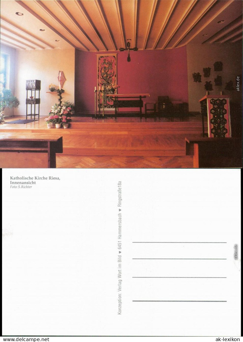 Ansichtskarte Riesa Kath. Kirche 1995 - Riesa