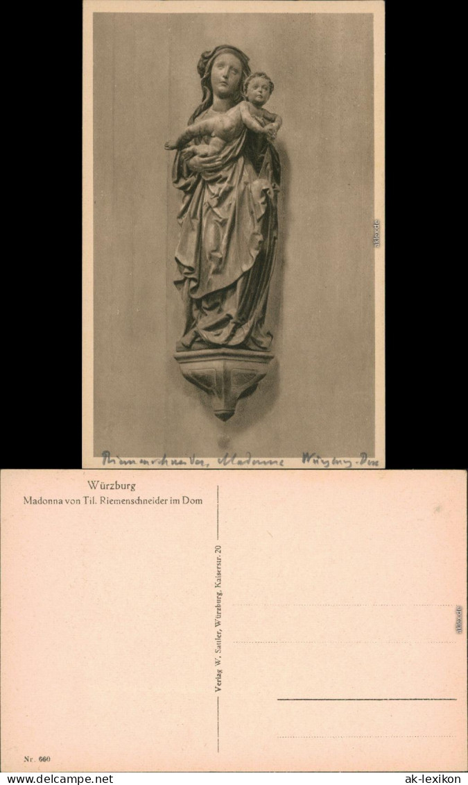 Ansichtskarte Würzburg Neumünster - Madonna 1928 - Wuerzburg