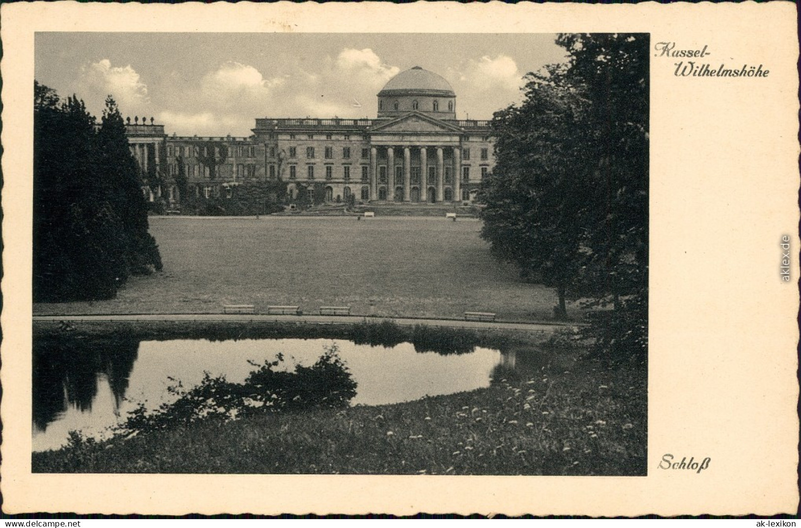 Bad Wilhelmshöhe-Kassel Cassel Schloss Mit Teich Im Vordergrund 1940 - Kassel