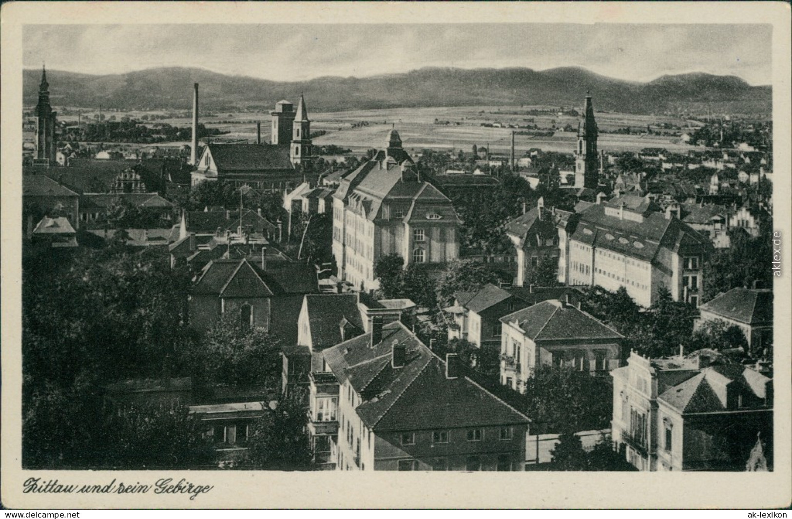 Ansichtskarte Zittau Panorama-Ansicht Mit Kirchen Und Gebirge 1940 - Zittau