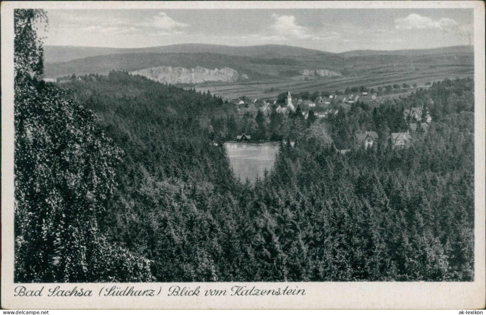 Ansichtskarte Bad Sachsa Blick Auf Den Ort Vom Katzenstein 1934 - Bad Sachsa