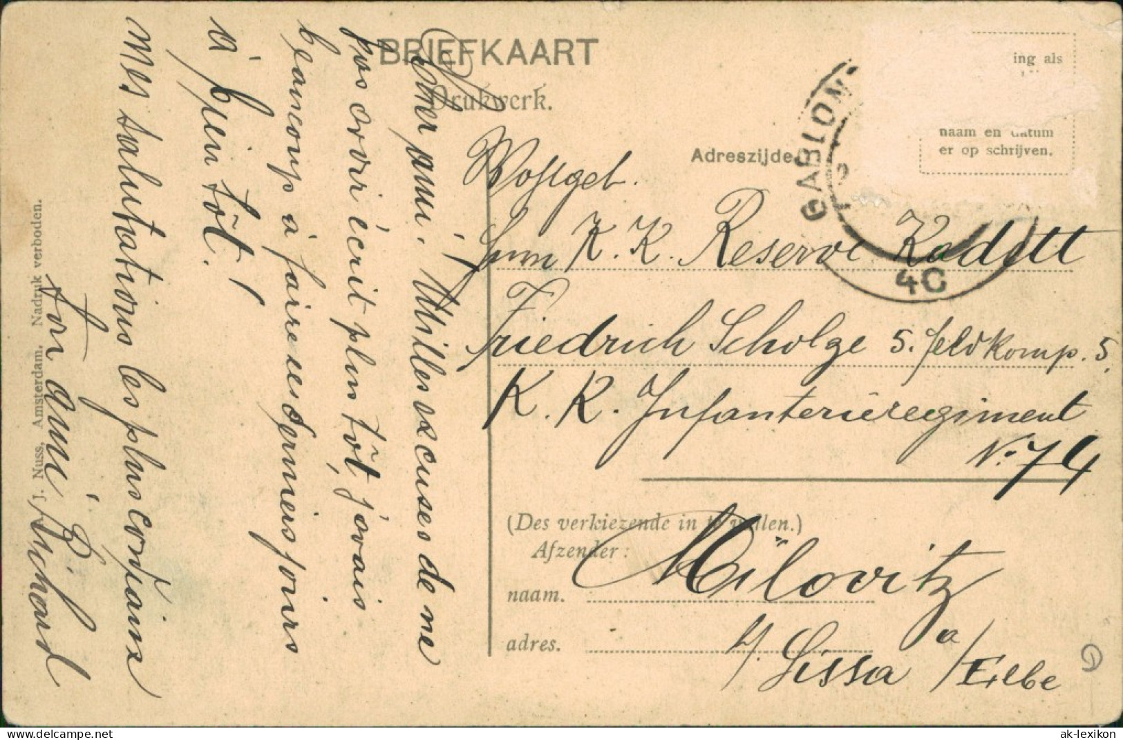 Postkaart Amsterdam Amsterdam Partie In Der Kuipersgrachtje 1917  - Amsterdam