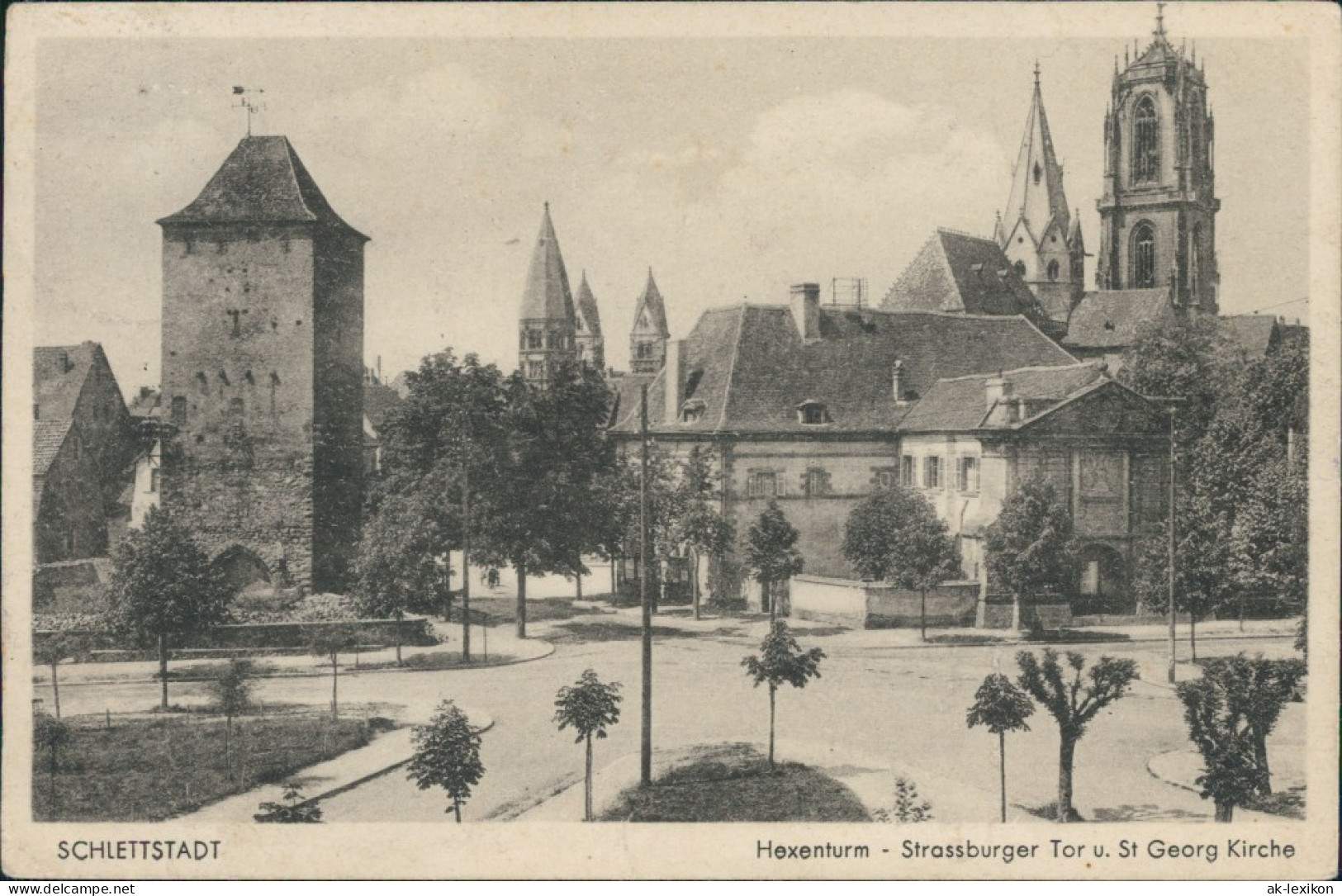 Schlettstadt Sélestat Hexenturm, Strassburger Tor Und St. Georg Kirche 1914 - Selestat