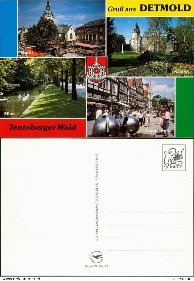 Ansichtskarte Detmold Markt, Schloss, Allee, Langestraße 1995 - Detmold