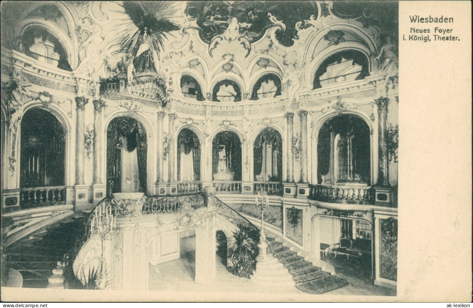 Ansichtskarte Wiesbaden Neues Foyer Im Königlichen Theater 1918 - Wiesbaden