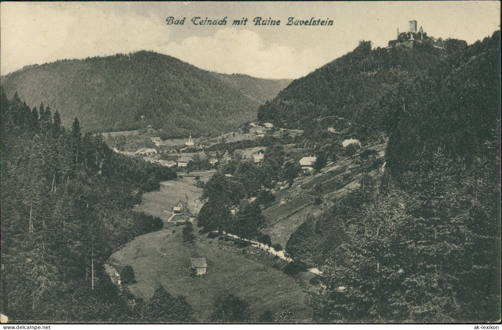 Ansichtskarte Bad Teinach-Zavelstein Burgruine Zavelstein Und Ort 1916 - Bad Teinach