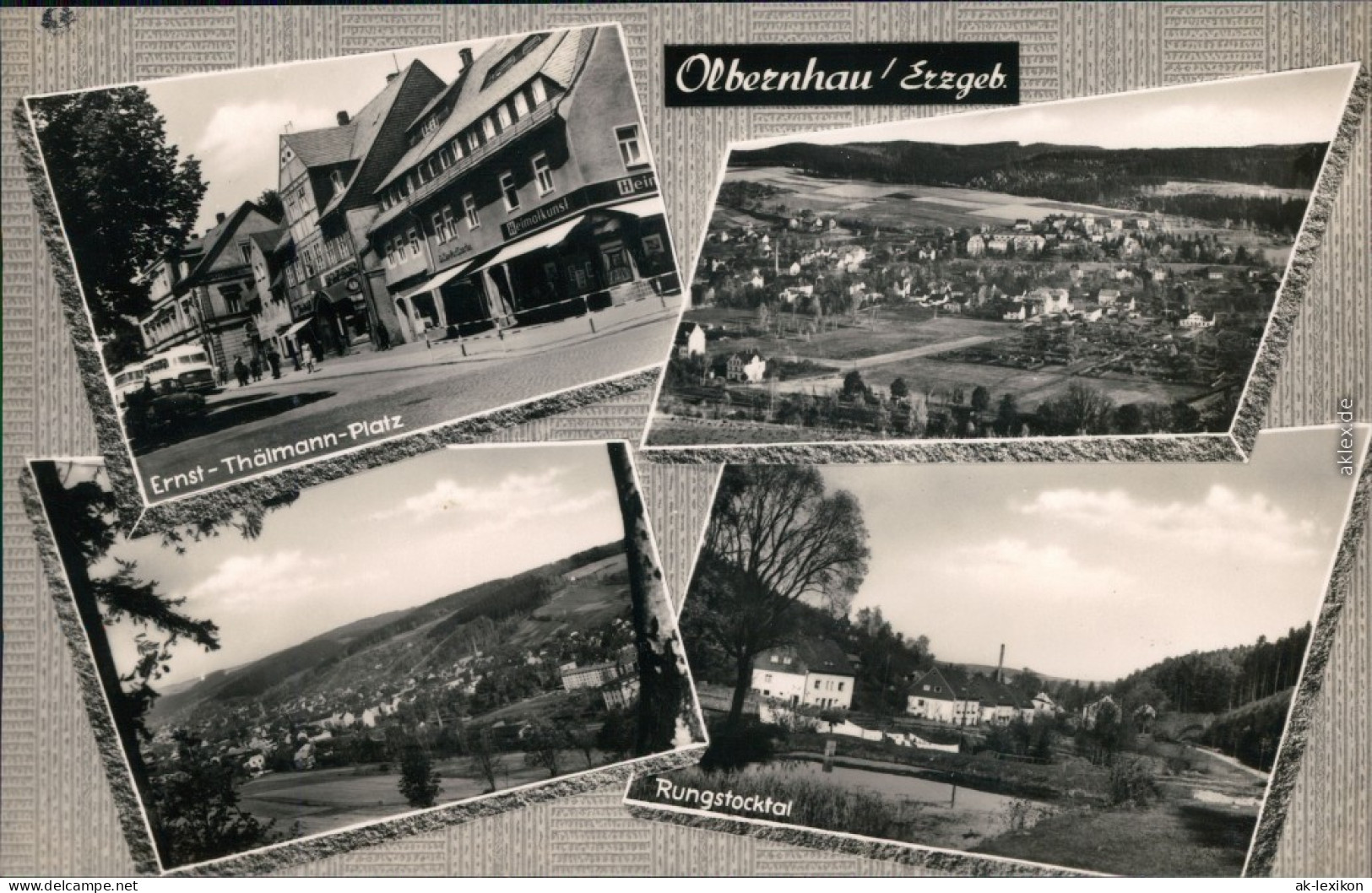 Ansichtskarte Olbernhau Ernst-Thälmann-Platz, Überblick, Rungstocktal 1966 - Olbernhau