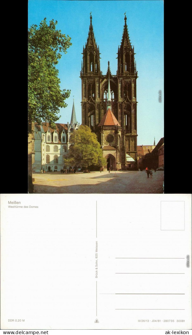 Ansichtskarte Meißen Dom: Westtürme 1990 - Meissen