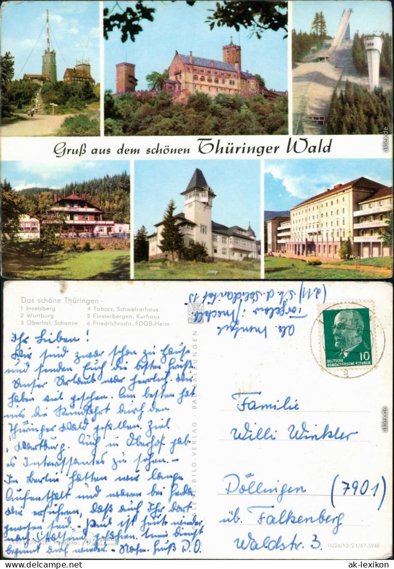 Brotterode Inselberg, Wartburg, Oberhof - Schanze, Tabarz - Schweizerhaus  1968 - Eisenach