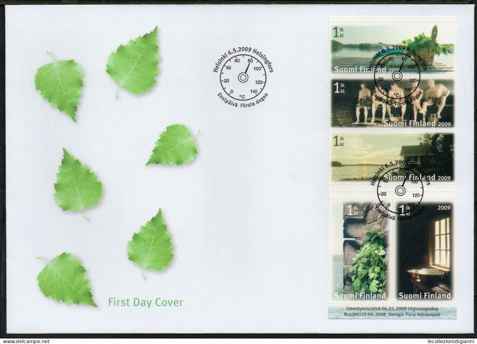 06.05.2009 Finlandia Sauna Striscia Da Libretto Su FDC - Used Stamps