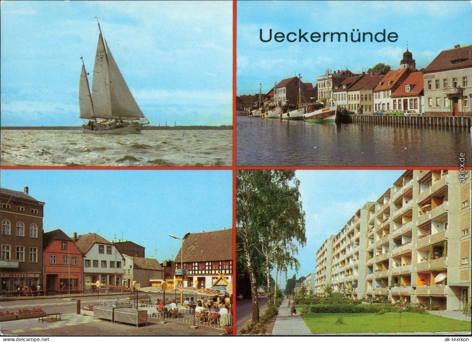 Ueckermünde Pionierschiff, Hafen, Karl-Marx-Platz, Neubaugebiet G1986 - Ückermünde