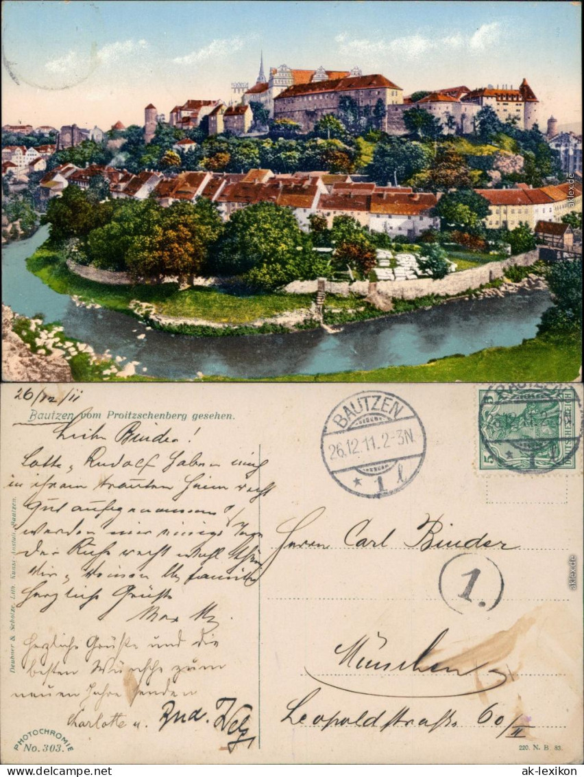 Ansichtskarte Bautzen Budyšin Vom Proitzschenberg Gesehen 1911  - Bautzen