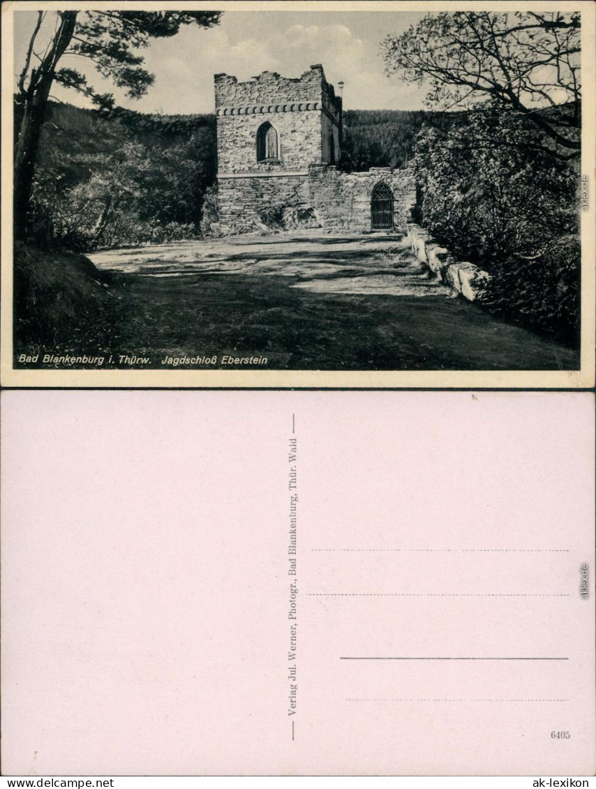 Ansichtskarte Bad Blankenburg Jagdschloss Eberstein 1932 - Bad Blankenburg