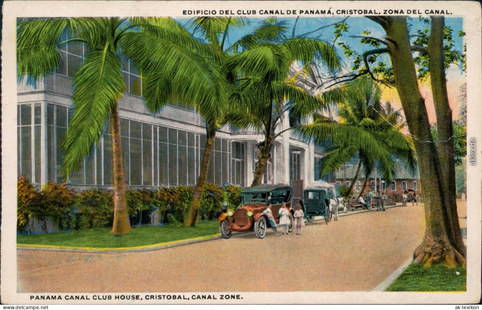 Postcard Cristóbal Panama Canal Club House 1925 - Panama