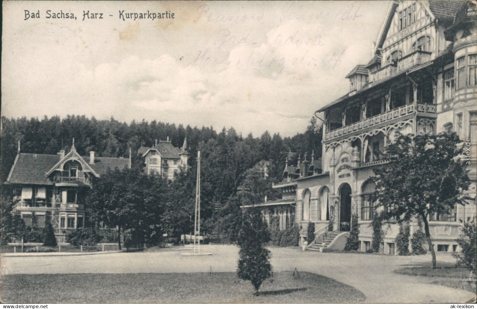 Ansichtskarte Bad Sachsa Kurparkpartie - Villen 1916 - Bad Sachsa