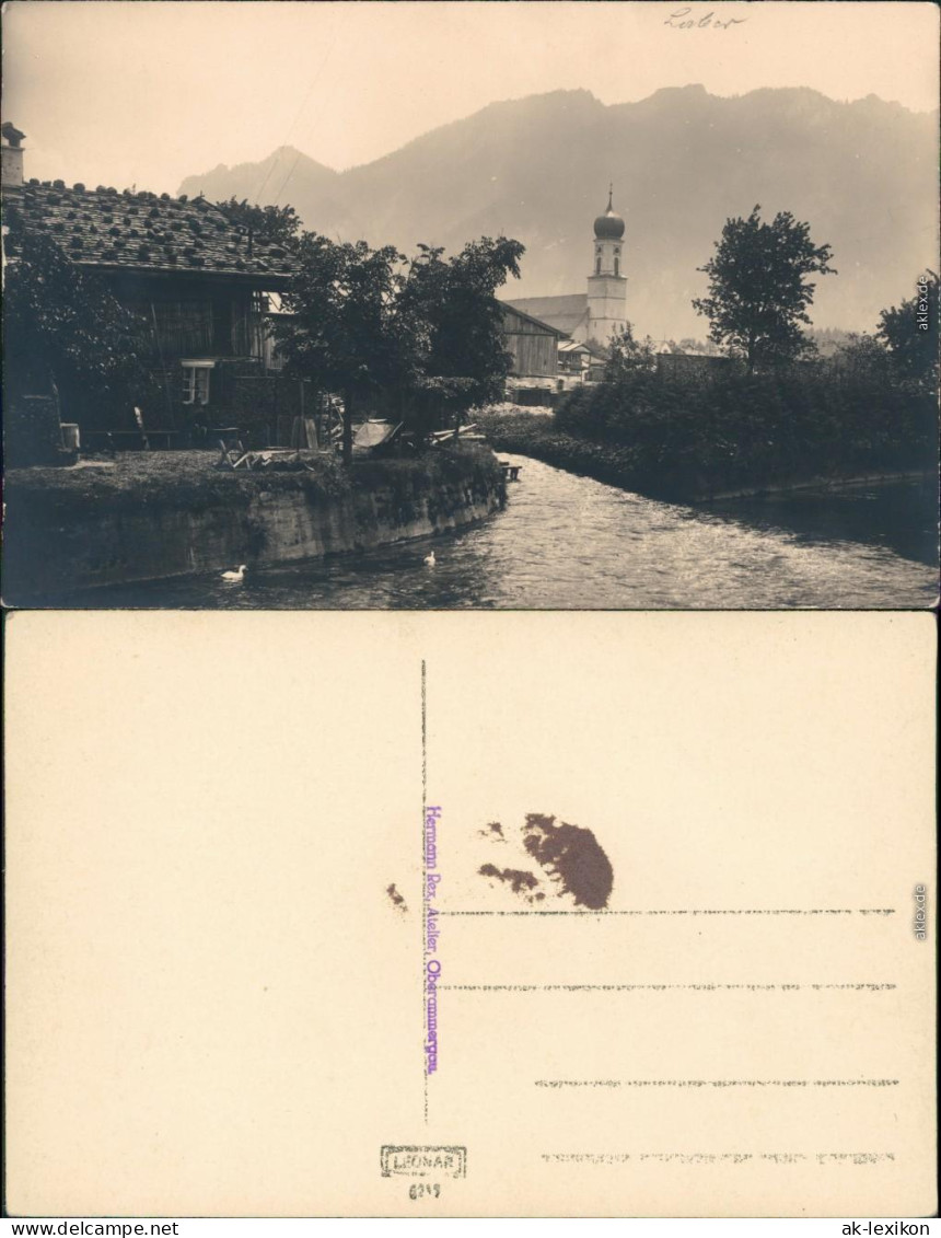 Ansichtskarte Oberammergau Hütte, Flußpartie Und Kirche 1918  - Oberammergau