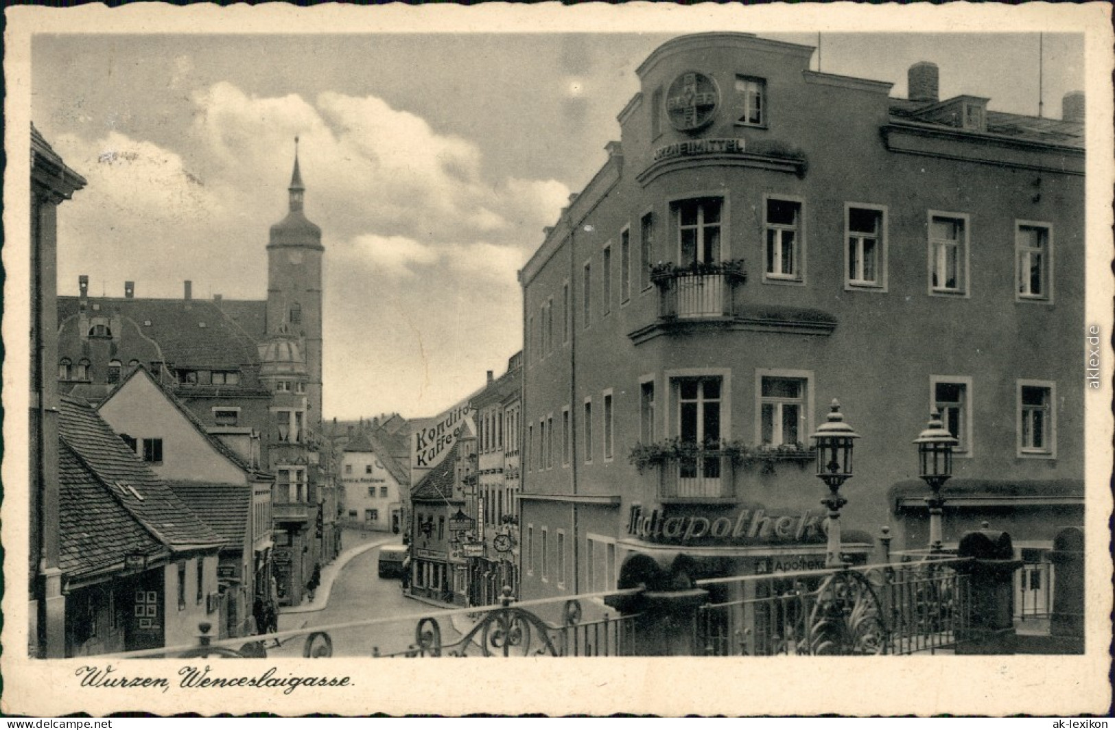 Ansichtskarte Wurzen Wencelsaigasse - Apotheke 1938 - Wurzen