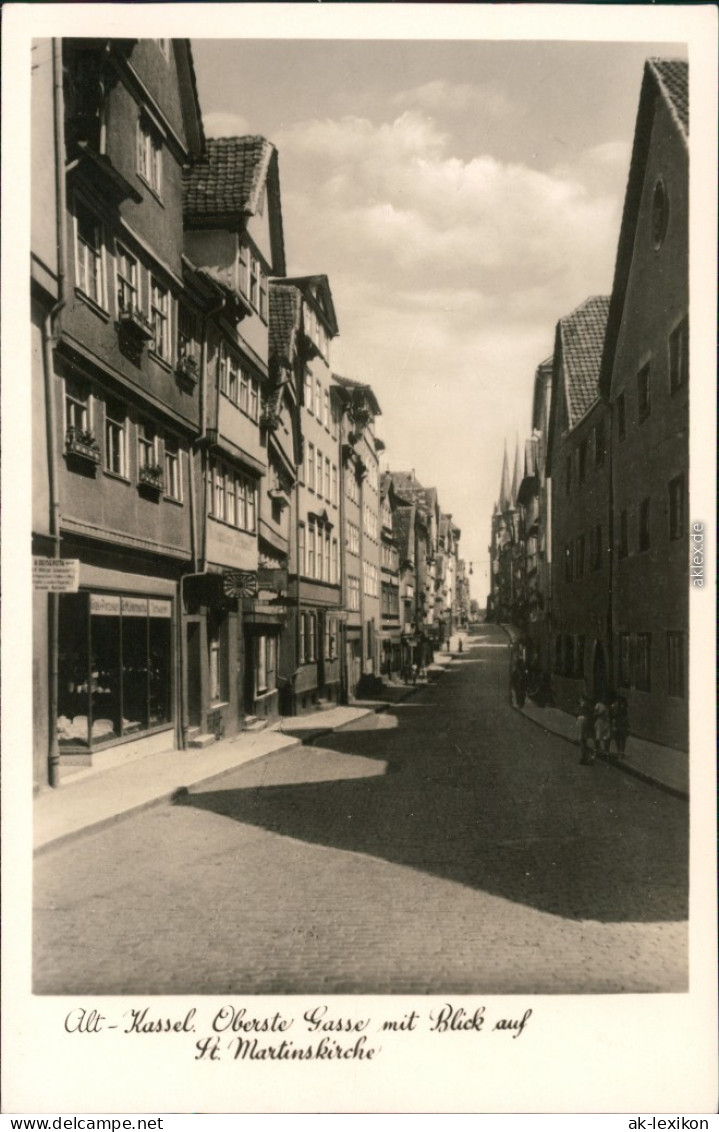 Ansichtskarte Kassel Cassel Oberste Gasse - Geschäfte 1929  - Kassel