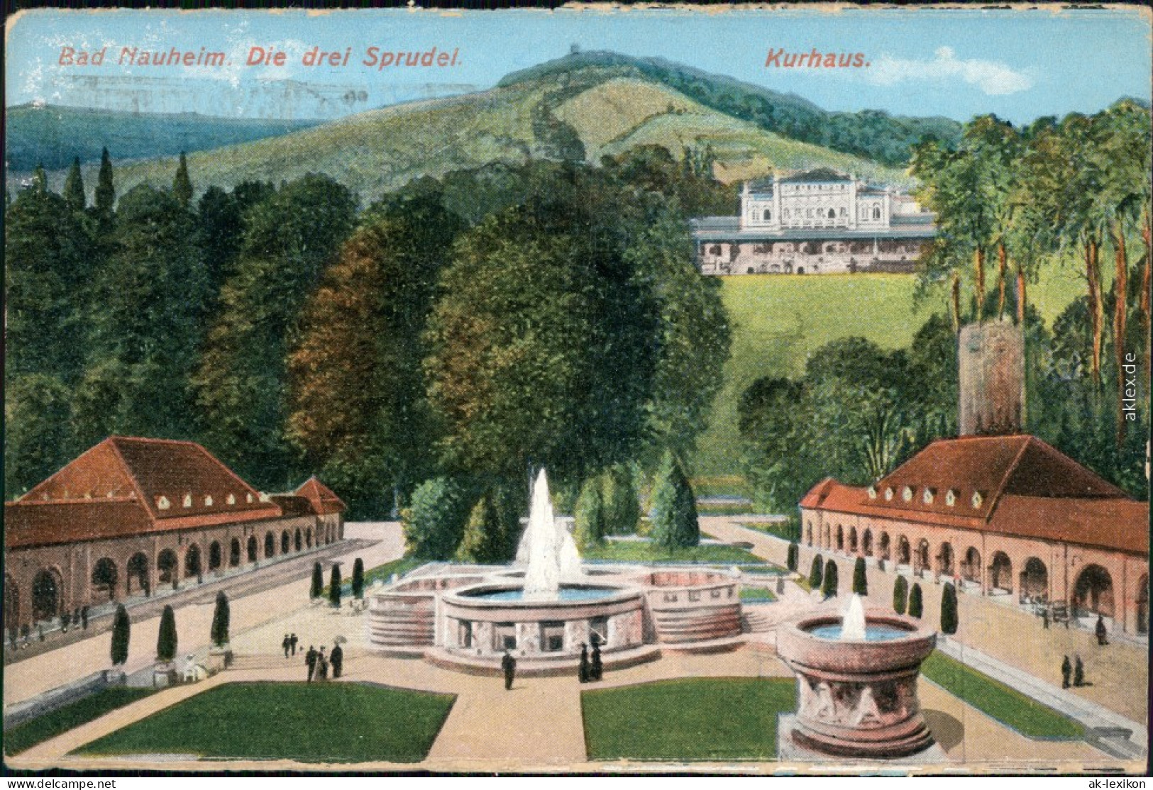 Ansichtskarte Bad Nauheim Kurhaus, Springbrunnen 1931 - Bad Nauheim