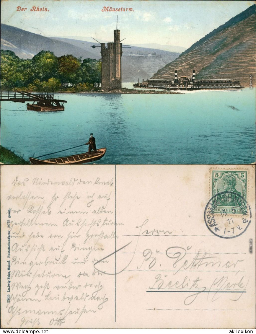 Ansichtskarte Bingen Am Rhein Binger Mäuseturm 1911 - Bingen